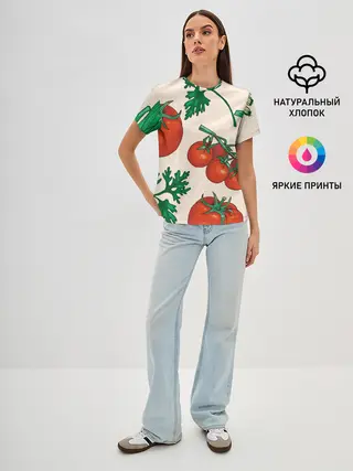 Женская базовая футболка / Летние овощи