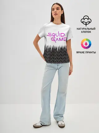 Женская базовая футболка / Игра в кальмара фигуры,