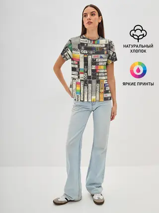 Женская базовая футболка / VHS-кассеты