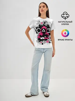 Женская базовая футболка / Squid game: guard-killer.