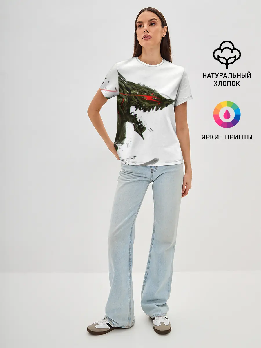 Женская базовая футболка / БЕРСЕРК красками