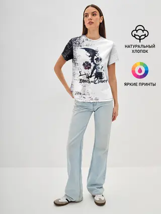 Женская базовая футболка / Чёрный демонический Аста Либе