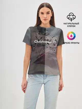 Женская базовая футболка / Clubhouse | Клабхаус лого бразги