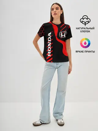 Женская базовая футболка / HONDA / ХОНДА / СПОРТ