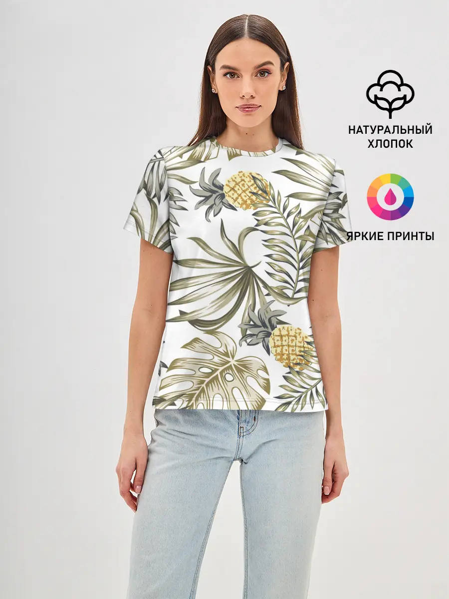 Женская базовая футболка / Тропики хаки