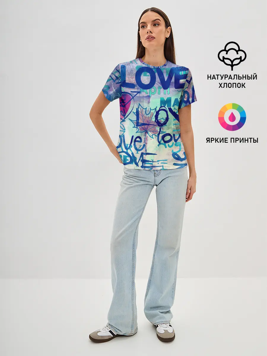 Женская базовая футболка / LOVE