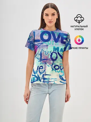 Женская базовая футболка / LOVE