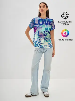 Женская базовая футболка / LOVE