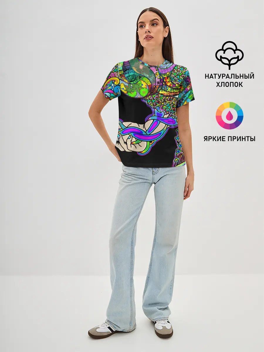 Женская базовая футболка / ПСИХОДЕЛИКА NEW