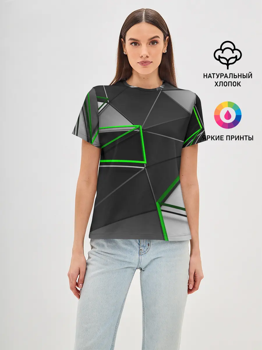 Женская базовая футболка / 3D полигон
