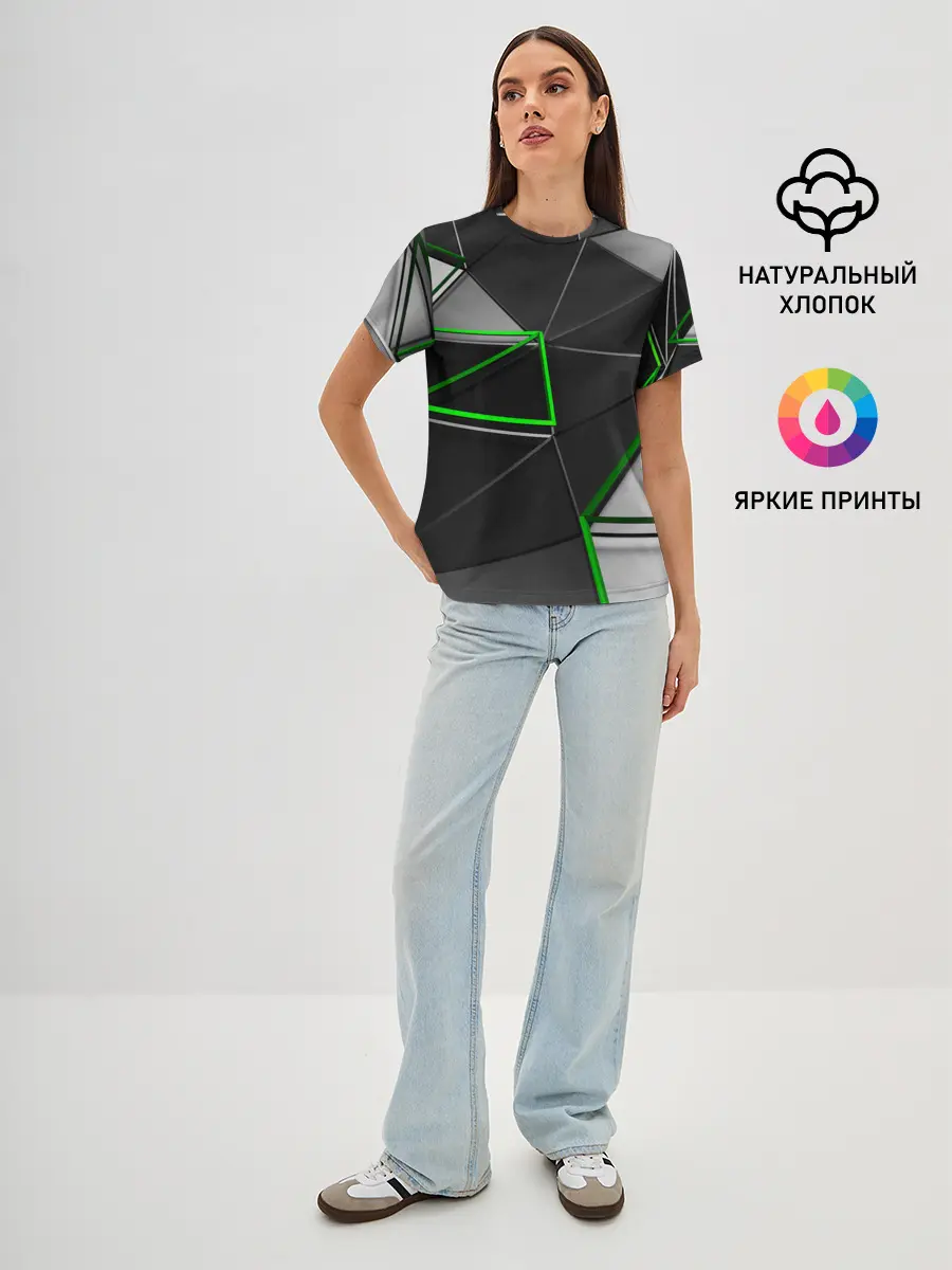 Женская базовая футболка / 3D полигон