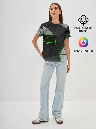 Женская базовая футболка / 3D полигон