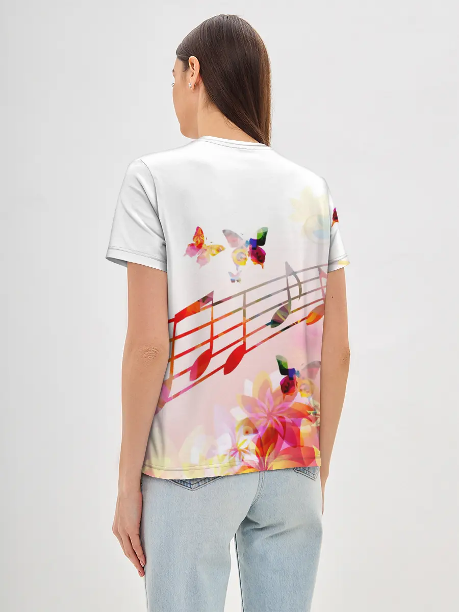 Женская базовая футболка / Ноты весна