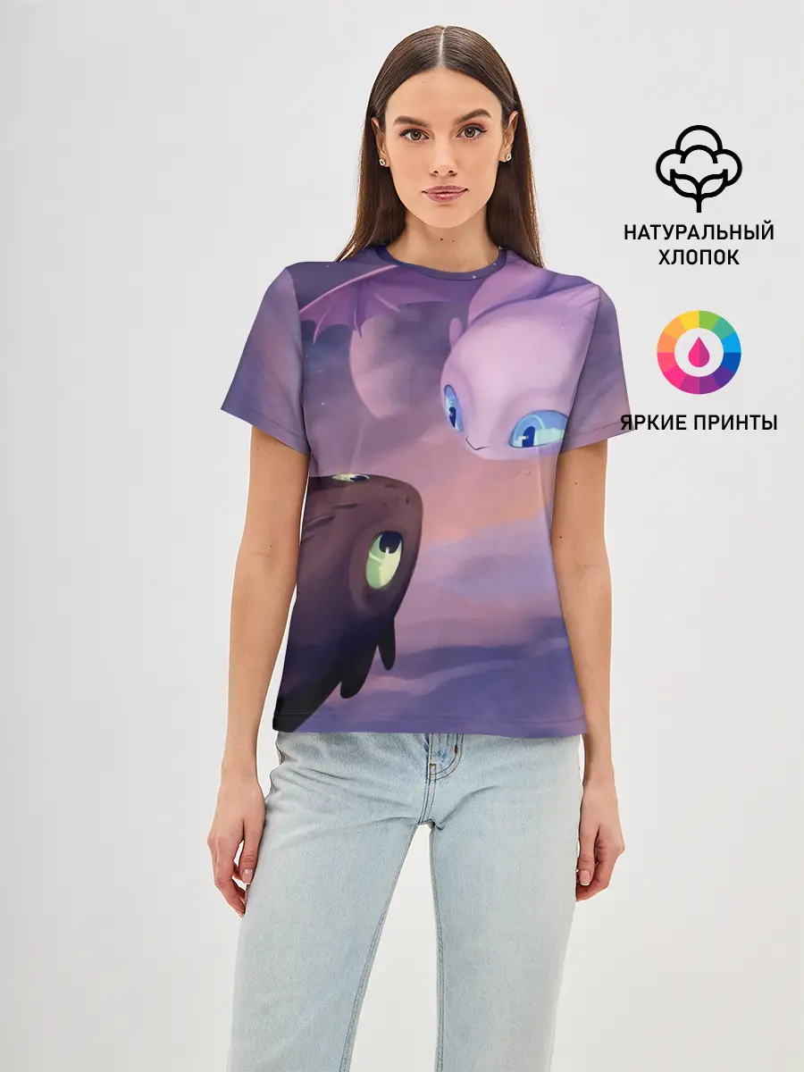 Женская базовая футболка / Как приручить дракона