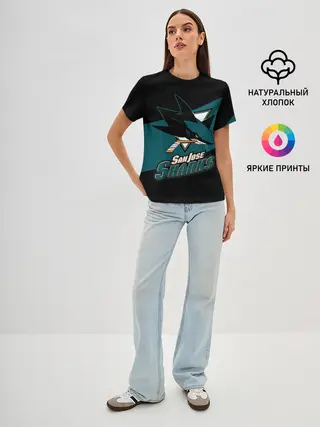 Женская базовая футболка / Сан-Хосе Шаркс