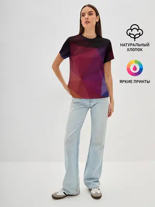 Женская базовая футболка / Полигональный фон