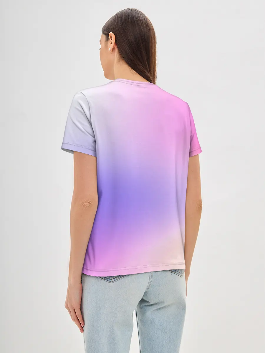 Женская базовая футболка / светлый градиент розовый мода