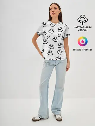 Женская базовая футболка / MARSHMELLO PATTERN
