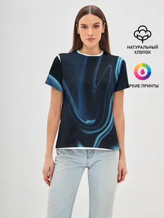 Женская базовая футболка / Космическая волна