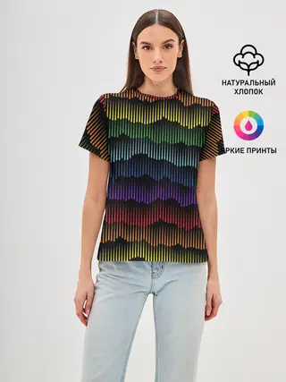 Женская базовая футболка / Радуга