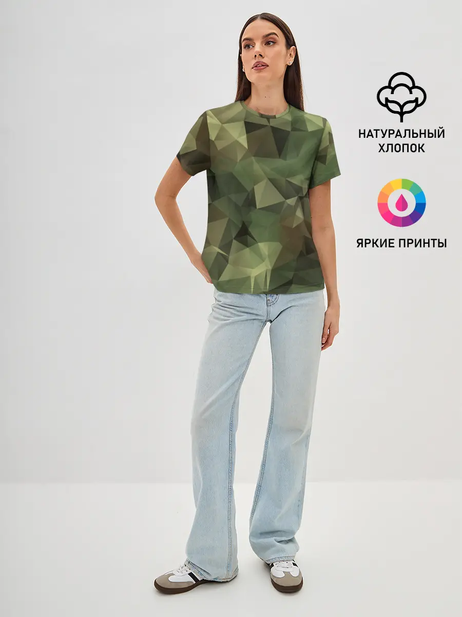 Женская базовая футболка / Камуфляж