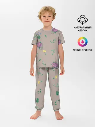 Детская пижама с брюками / Цветочная эстетика