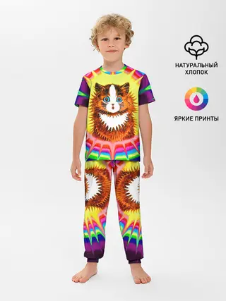 Детская пижама с брюками / Psychedelic Rainbow Cat
