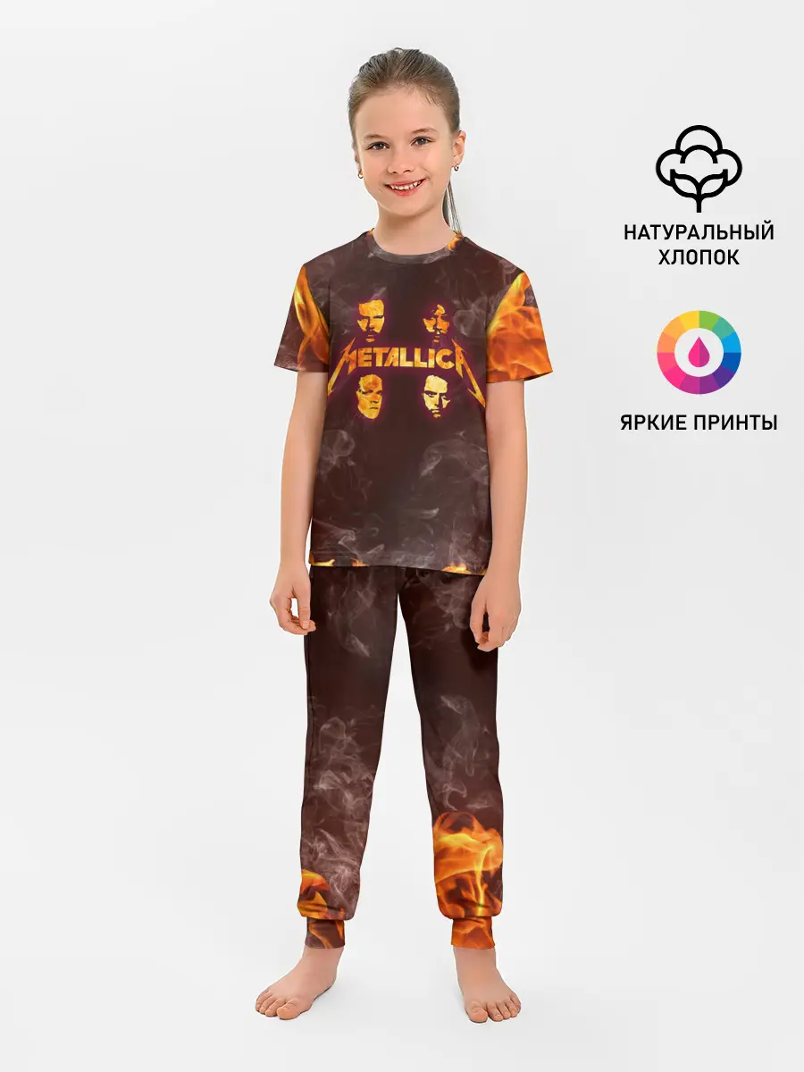 Детская пижама с брюками / Metallica | Fire Rock