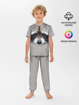 Детская пижама с брюками / Енот