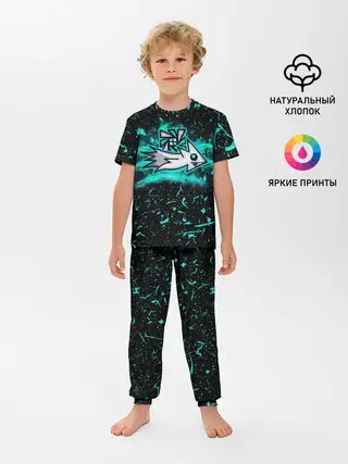 Детская пижама с брюками / Geometry Dash скин