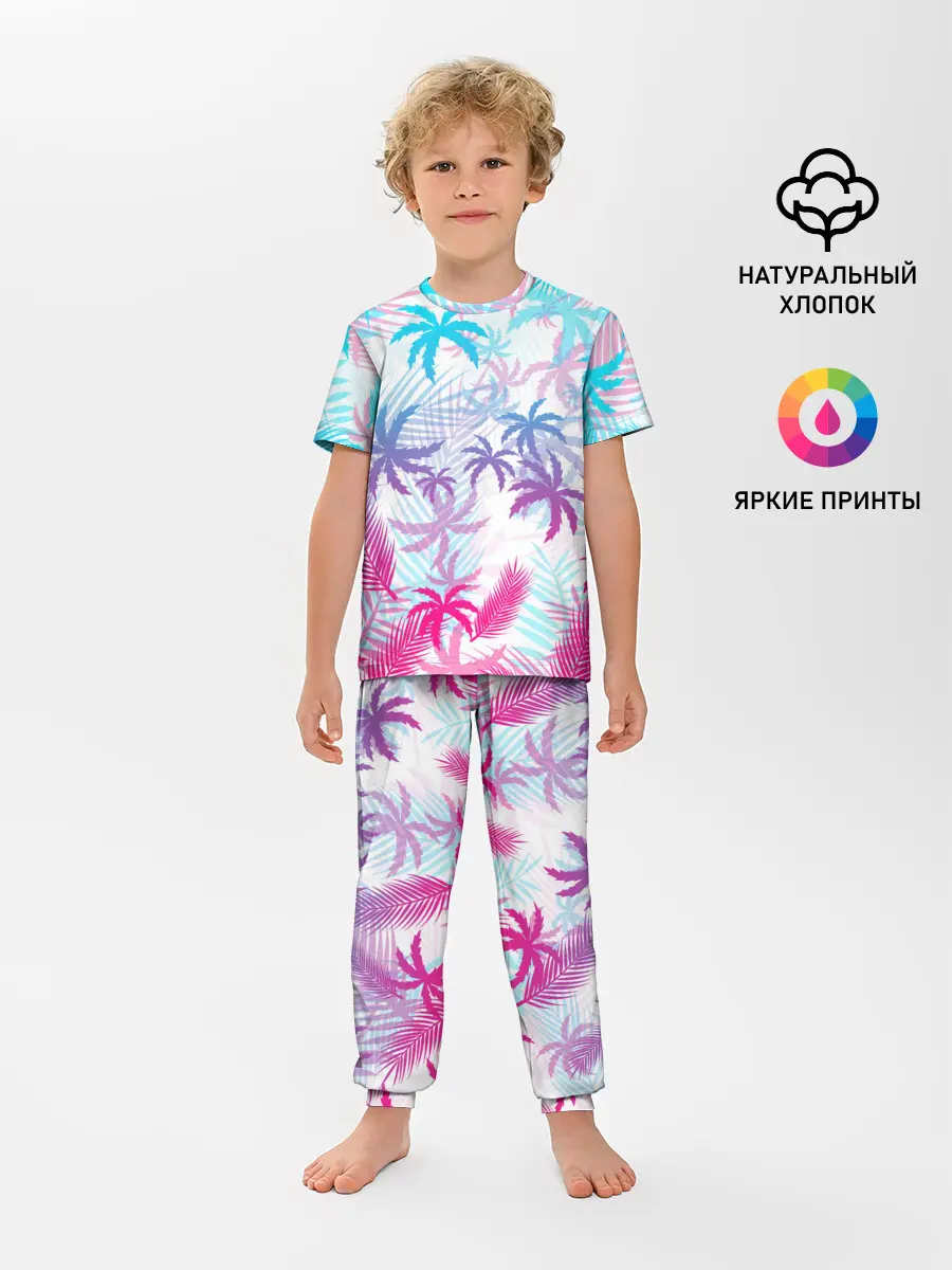 Детская пижама с брюками / НЕОНОВЫЕ ПАЛЬМЫ