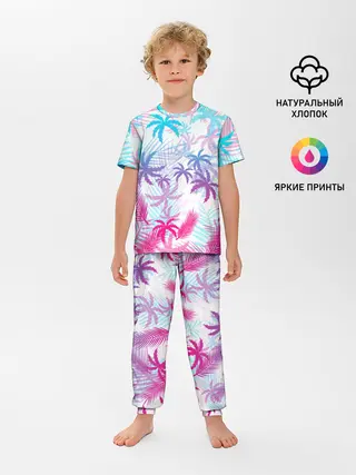 Детская пижама с брюками / НЕОНОВЫЕ ПАЛЬМЫ