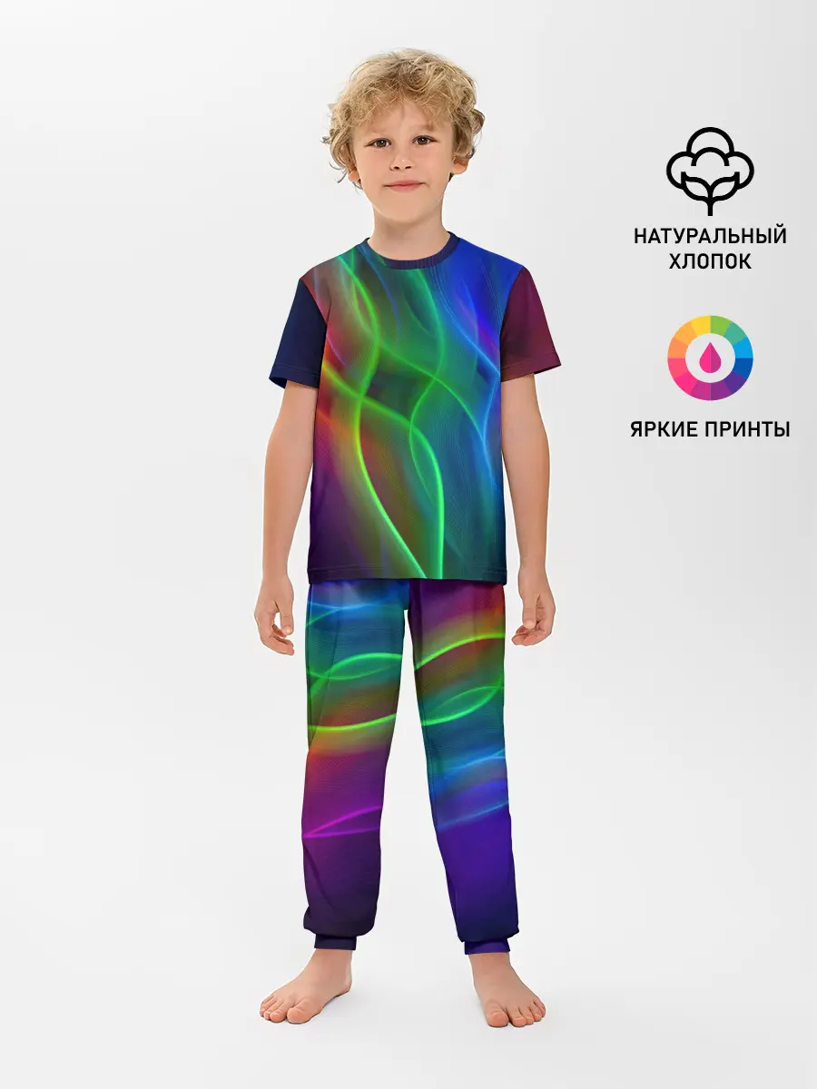 Детская пижама с брюками / НЕОНОВАЯ АБСТРАКЦИЯ