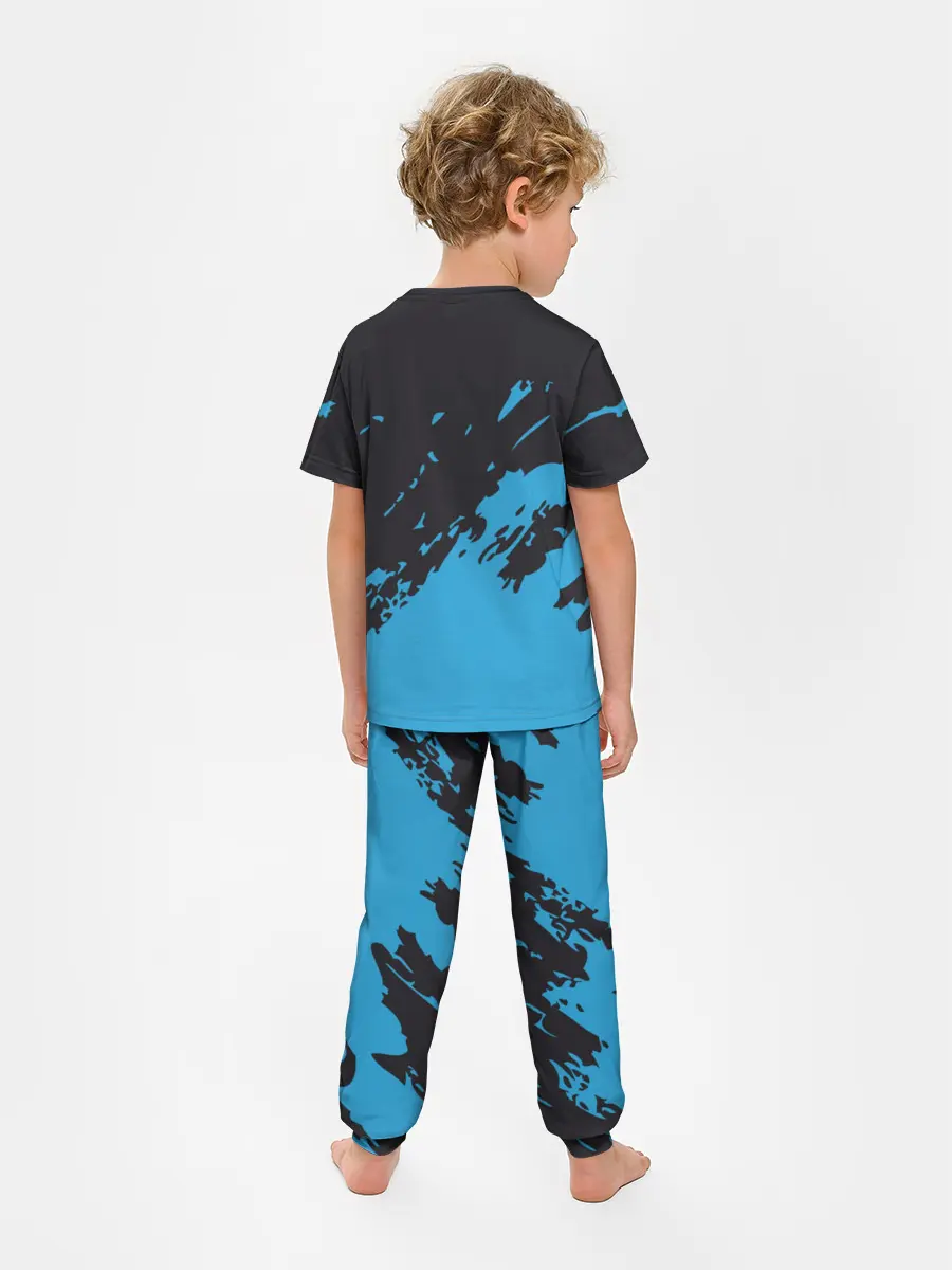 Детская пижама с брюками / One Piece синий всплеск