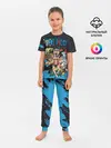 Детская пижама с брюками / One Piece синий всплеск