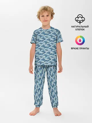 Детская пижама с брюками / Волны