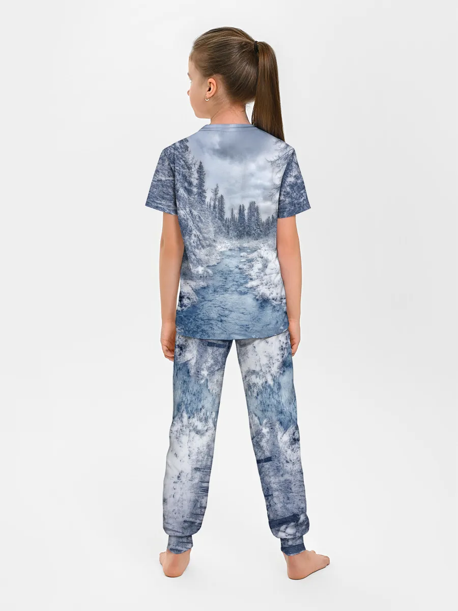 Детская пижама с брюками / СНЕЖНЫЙ ПЕЙЗАЖ