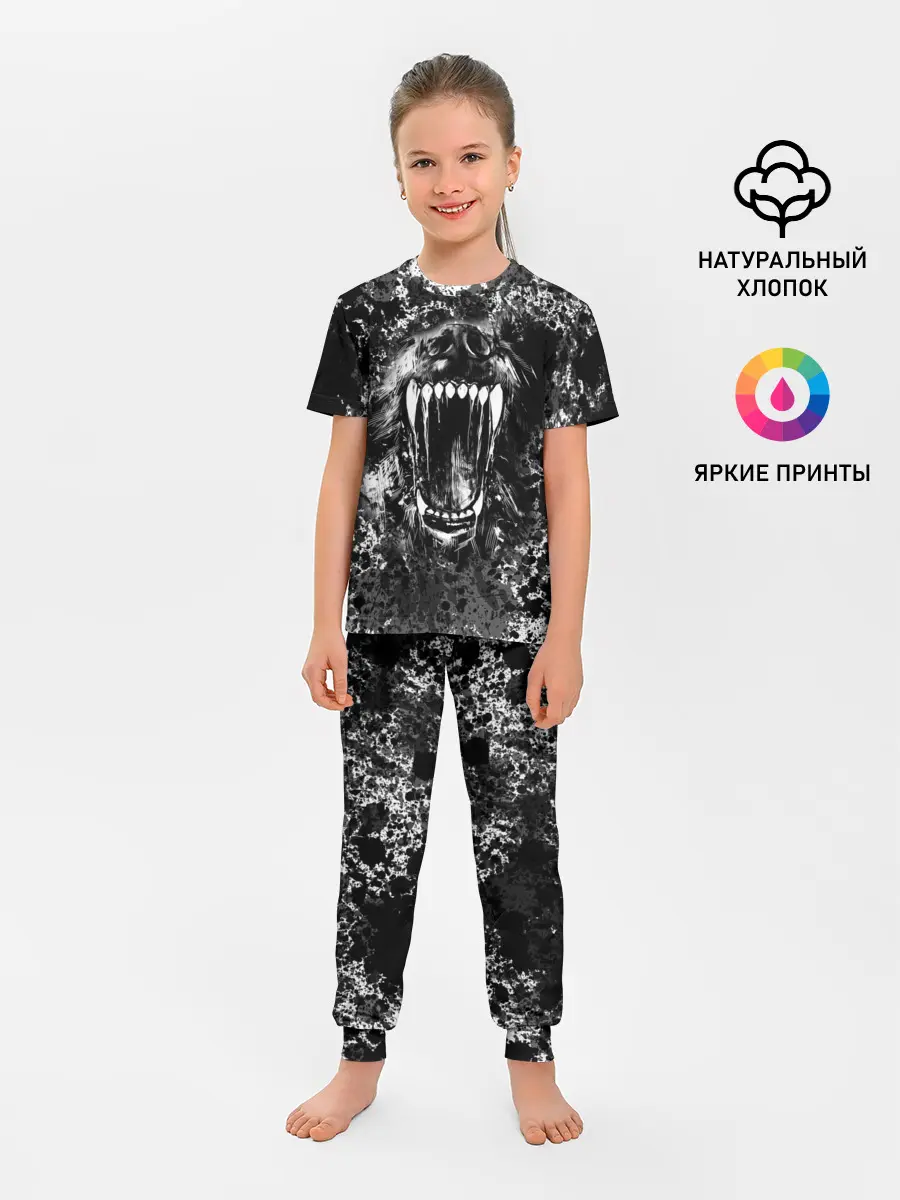 Детская пижама с брюками / Волчья пасть
