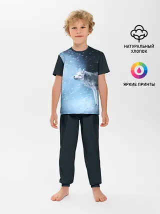 Детская пижама с брюками / ВОЛК ЗИМА