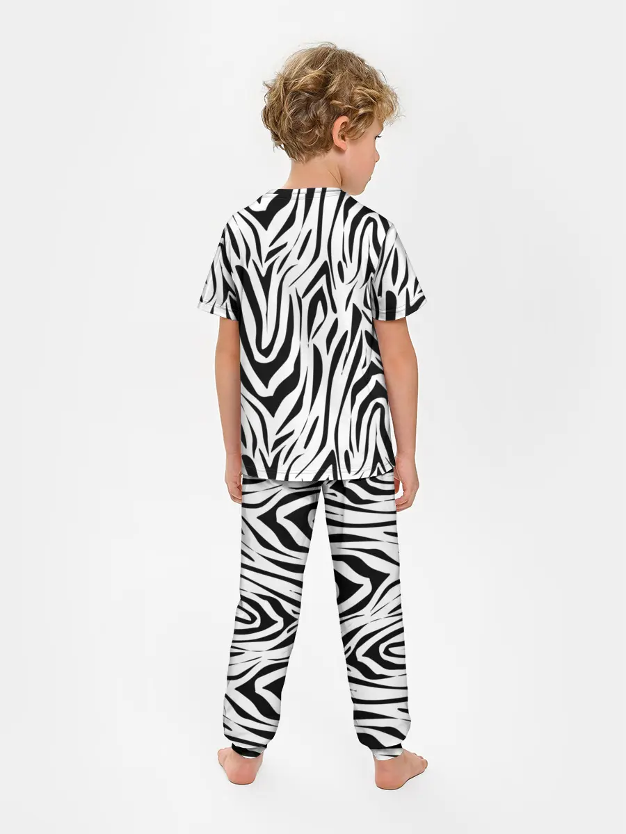 Детская пижама с брюками / Черно-белая зебра