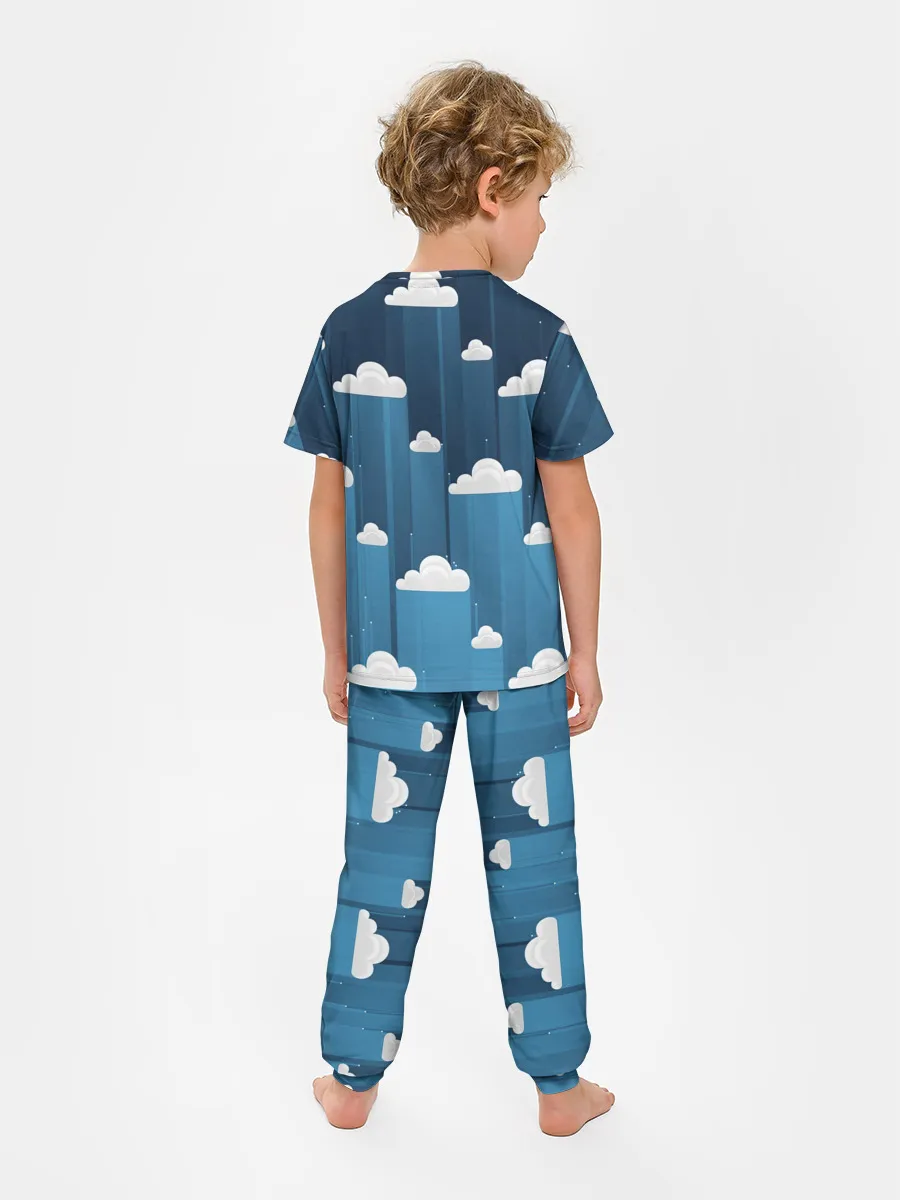 Детская пижама с брюками / Облака в очереди