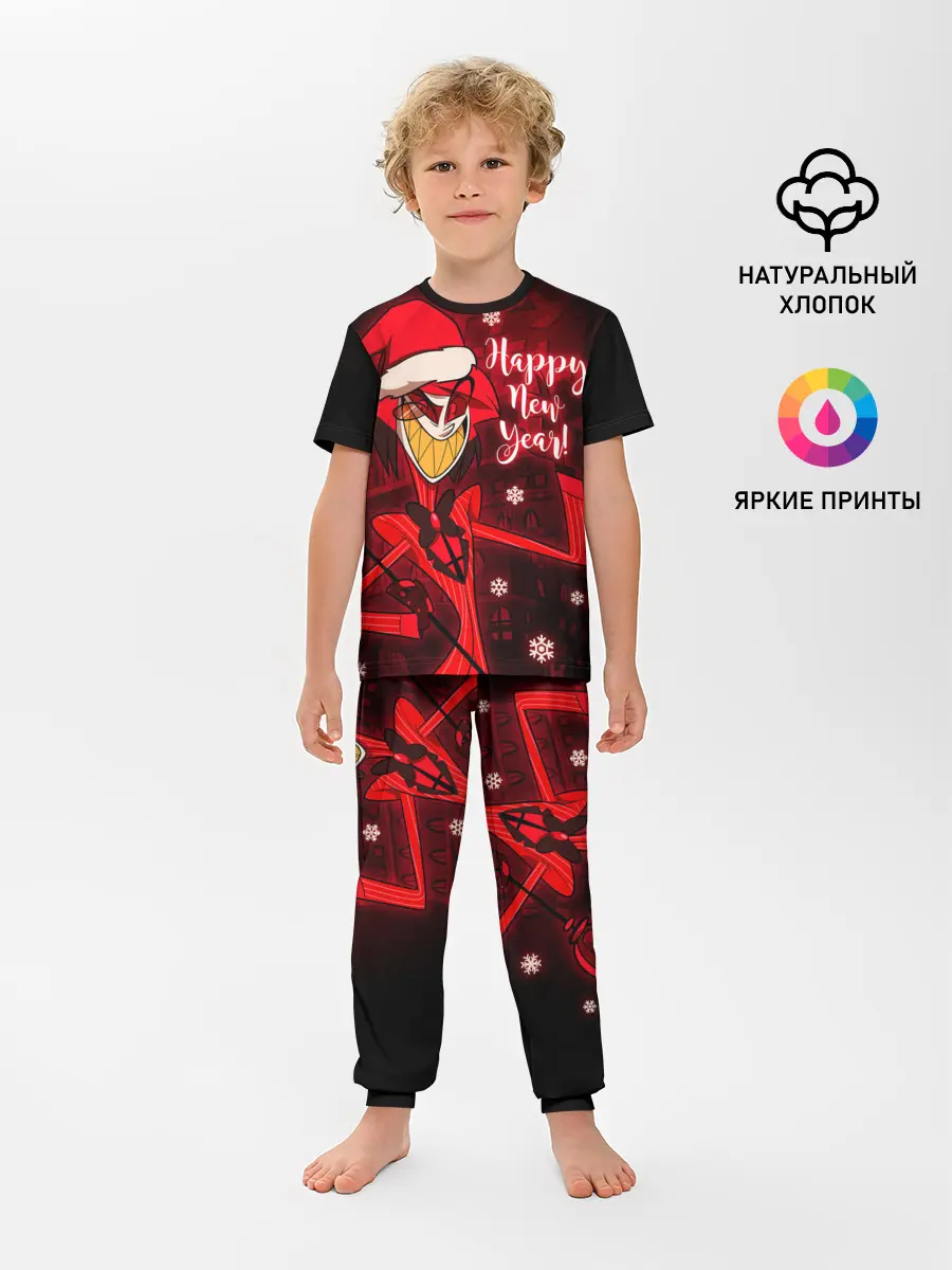 Детская пижама с брюками / Новогодний Отель Хазбин
