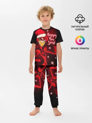 Детская пижама с брюками / Новогодний Отель Хазбин