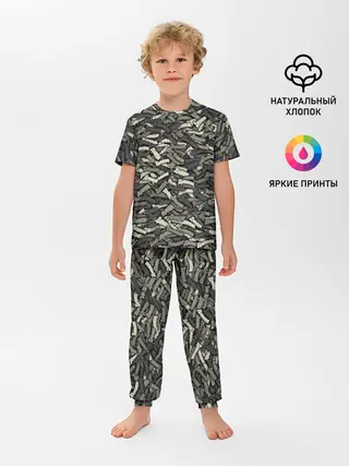 Детская пижама с брюками / Камуфляж - Димон