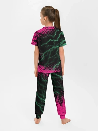 Детская пижама с брюками / Игра в кальмара разряд молнии.