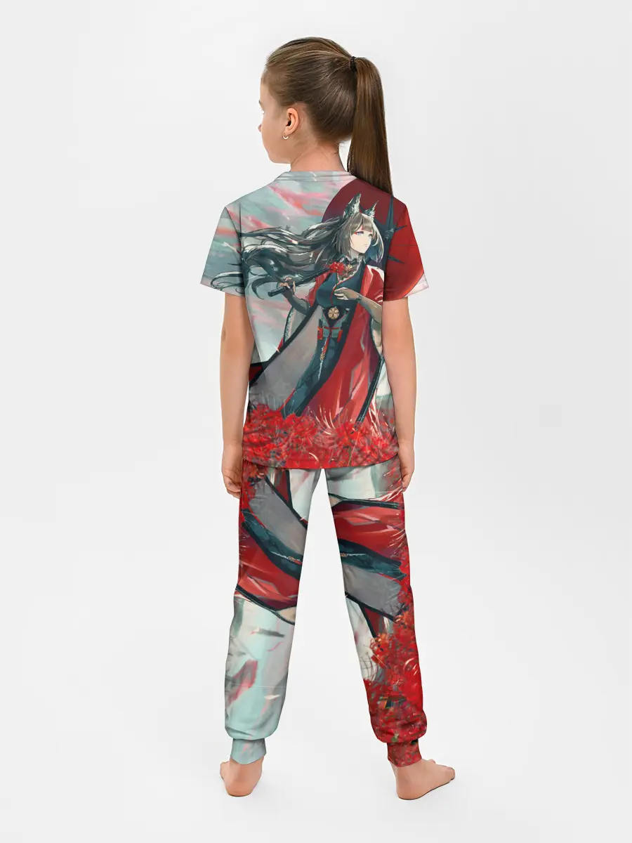 Детская пижама с брюками / Azur Lane red flowers