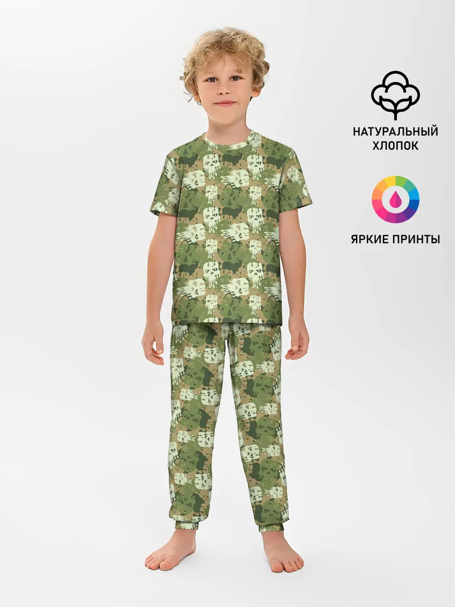 Детская пижама с брюками / Силуэты Черепов