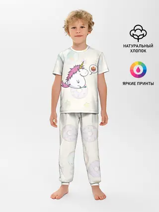 Детская пижама с брюками / Пухленький единорог