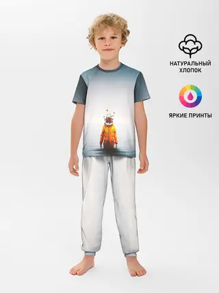 Детская пижама с брюками / КОСМОНАВТ В МОРЕ