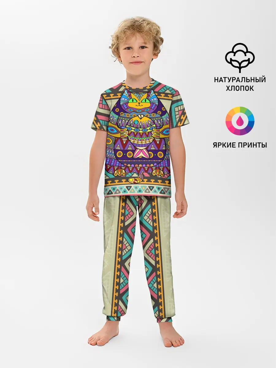 Детская пижама с брюками / Кот 3